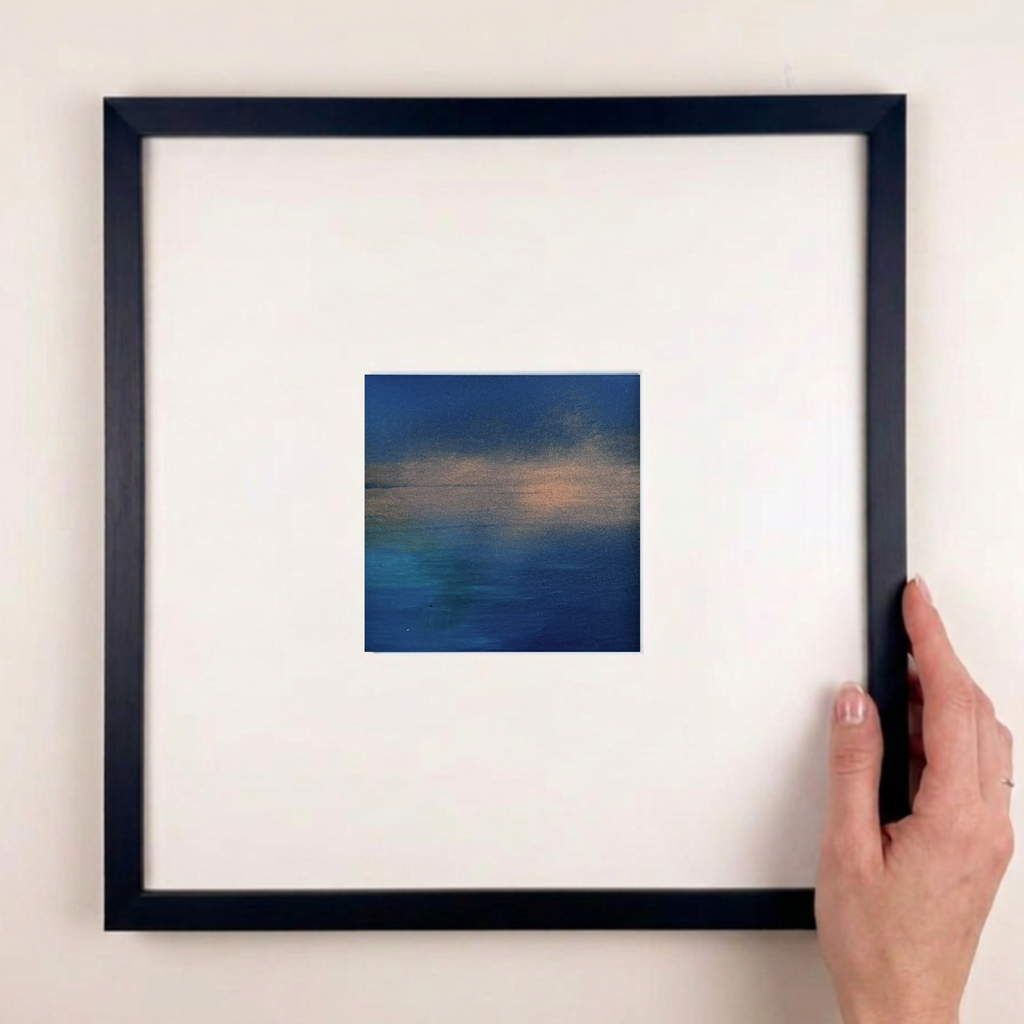 Original Oil & Mixed Media In Mount - Abstract Seascape - Daylight Dissolve