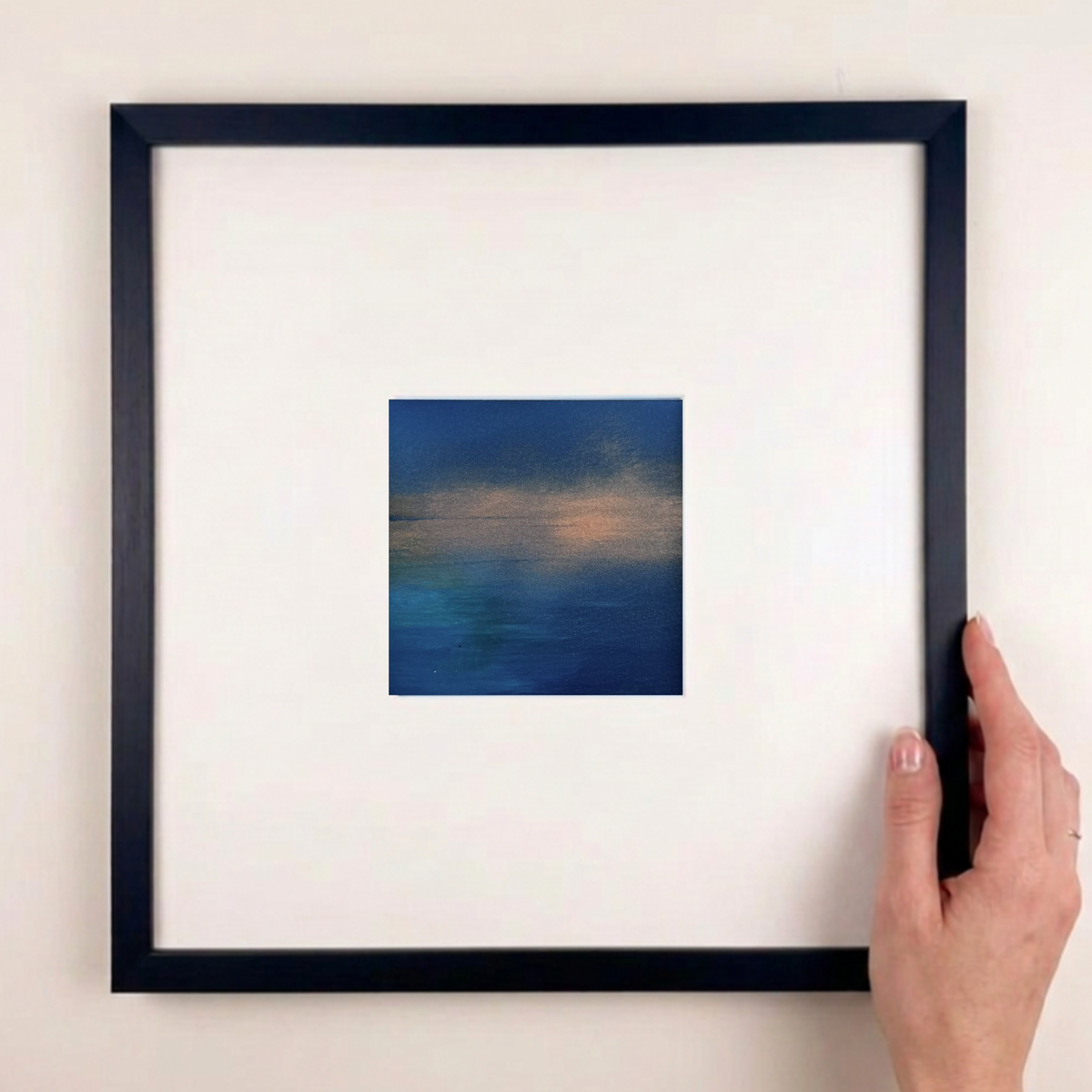 Original Oil & Mixed Media In Mount - Abstract Seascape - Daylight Dissolve